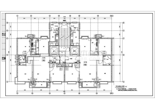 二十七层高档小区住宅楼给排水图纸-图一