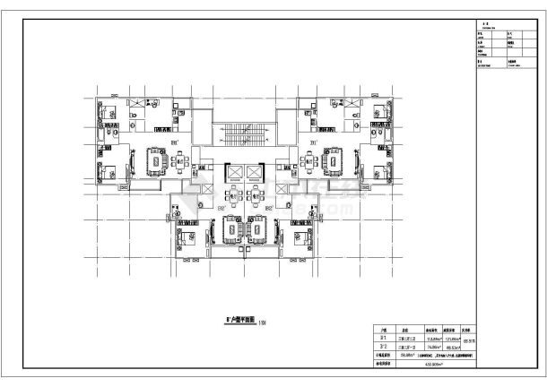 九款高层户型设计建筑平面图cad图纸-图一