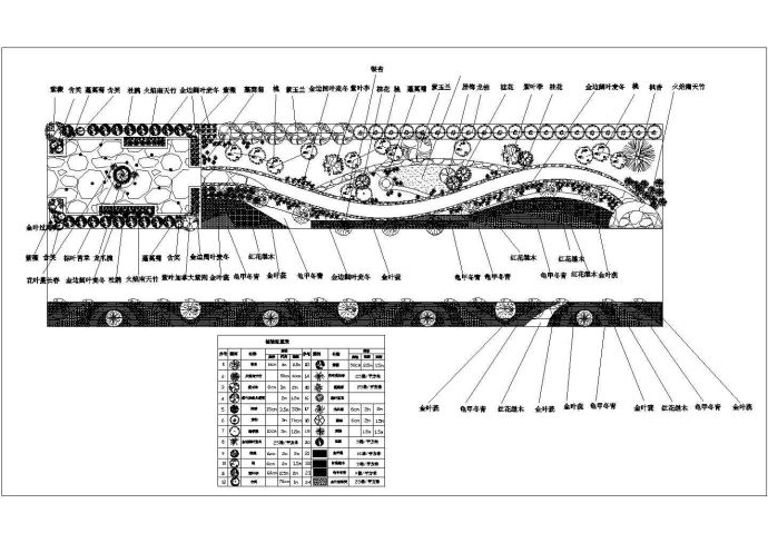 某学校大门旁绿化cad平面施工图_图1