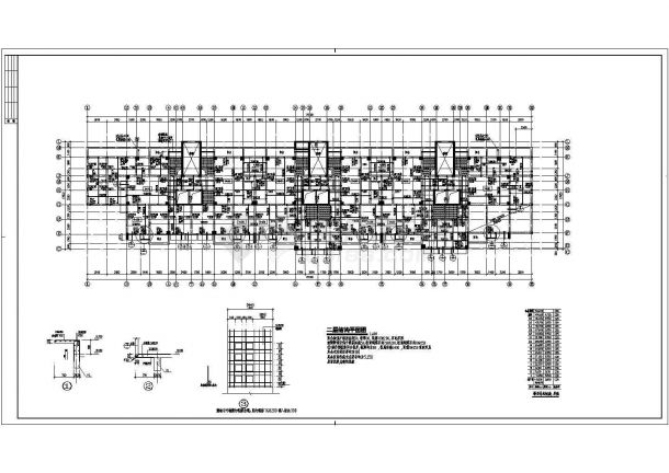 16层带人防住宅楼结构设计施工图纸-图二