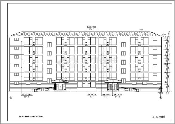 某公司宿舍楼建筑施工图（含设计说明）-图二