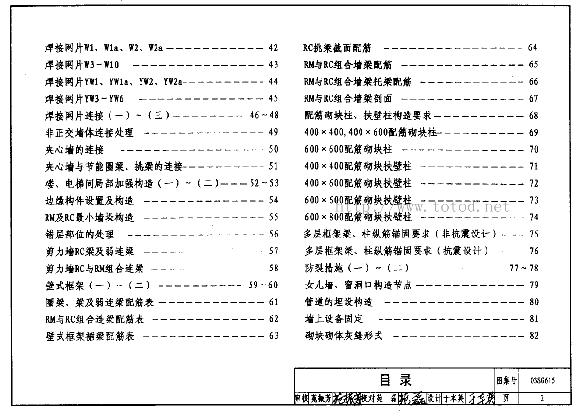 03SG615-配筋混凝土砌块砌体建筑结构构造-图二