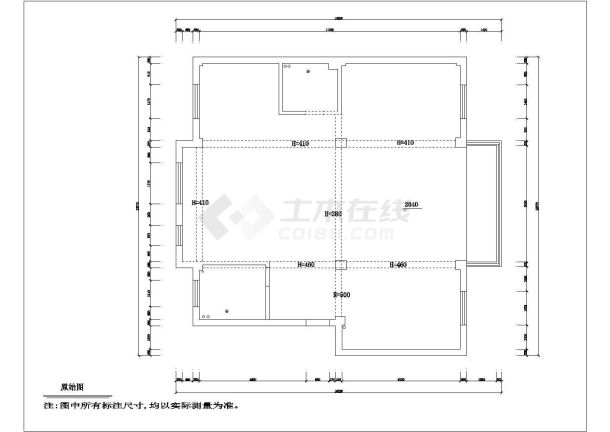 某市欧式风格四房装饰设计施工图纸-图一