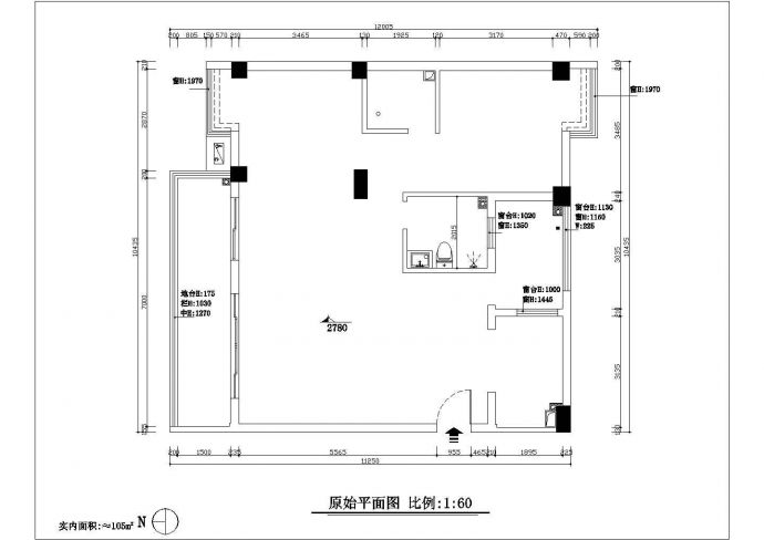 某市欧式四房家装设计施工CAD图纸_图1