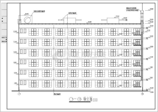 现浇钢筋混凝土框架结构教学楼施工cad设计图纸-图二