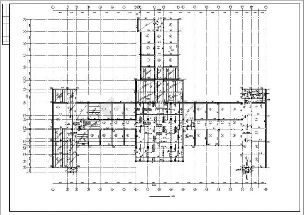 某县城中医院门诊楼框架结构施工设计图-图二