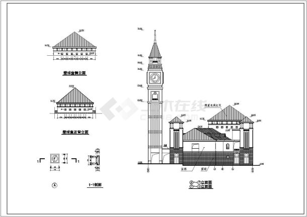 某地市中心高档大酒店建筑施工设计图-图一