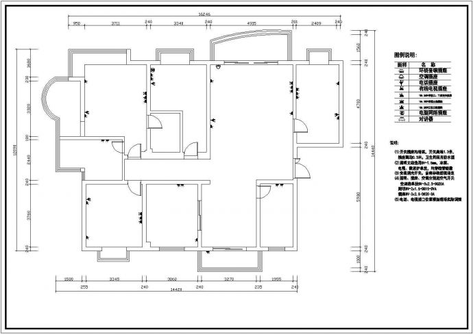 经典室内家装全套cad施工方案设计图_图1
