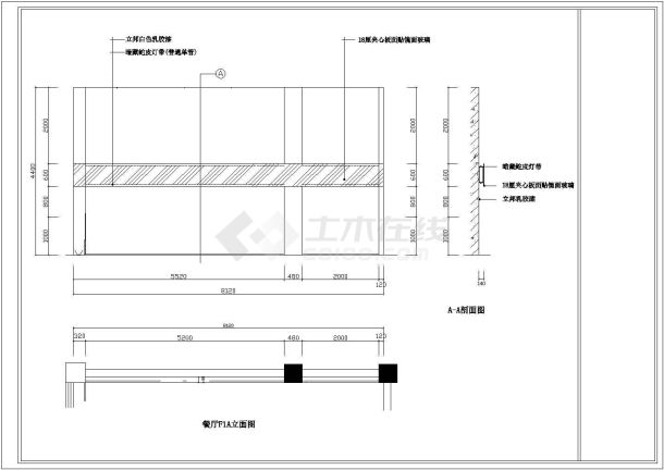 经典西式餐厅室内设计装修cad施工图-图一