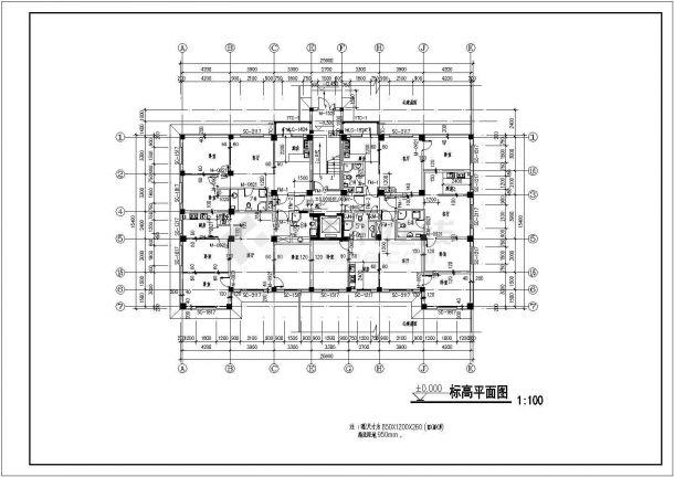 某地区全套十三层住宅楼建筑方案CAD设计图纸-图一