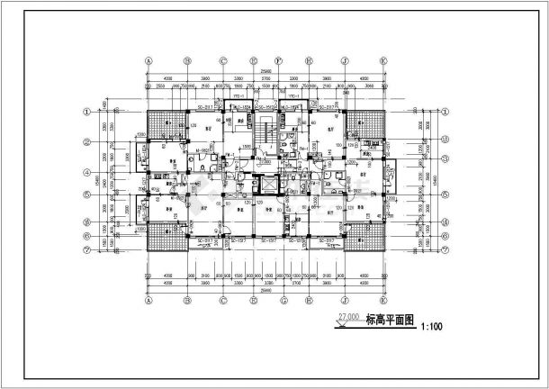 某十三层住宅楼建筑方案cad设计图 -图二