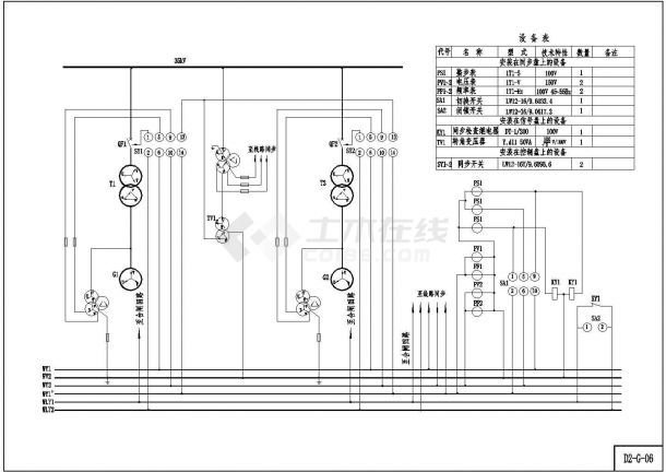 小水电站机电设计CAD图（D2）-G电气类专业-图二