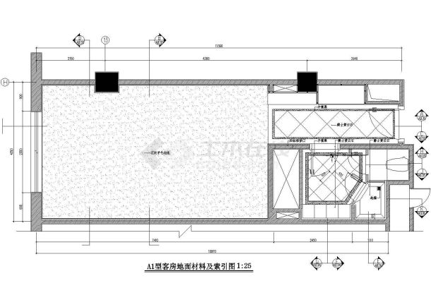 某大酒店客房室内装修cad施工设计图纸-图二