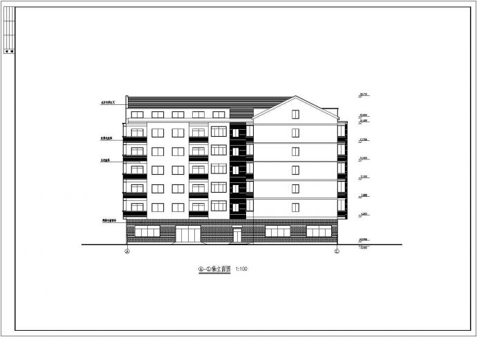某地区全套六层宿舍楼建筑方案CAD设计图纸_图1