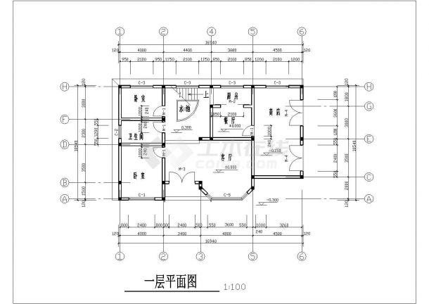 某地区全套二层小别墅建筑结构方案CAD设计图纸-图一