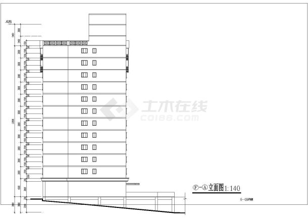 某中学十三层学生公寓楼建筑方案cad图-图一