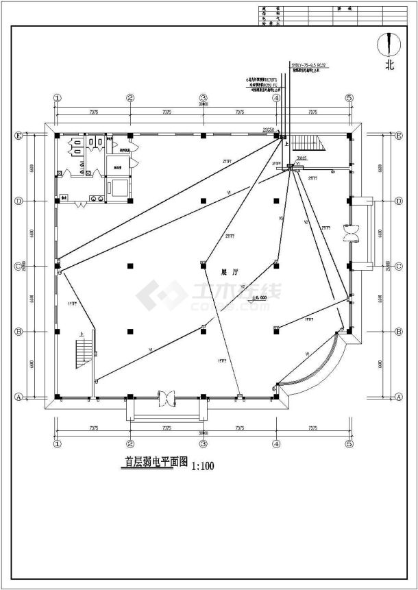 某地展厅电气设计图（含设计说明）-图一