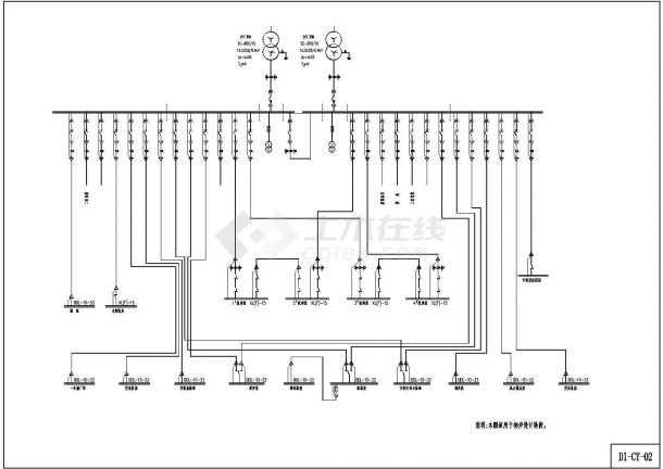 小型水电站电气厂用电接线CAD设计图-图二