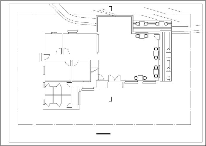 某地小型咖啡厅建筑设计图纸（共4张）_图1