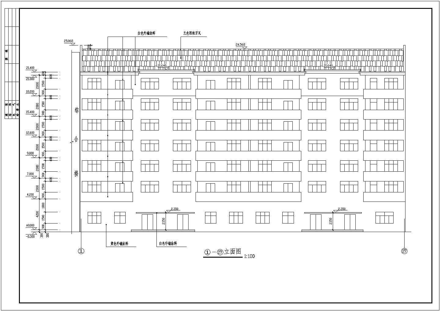 六层商业户型住宅楼房建筑设计方案图