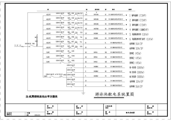 某豪宅私人大型游泳池给排水设计图纸_图1