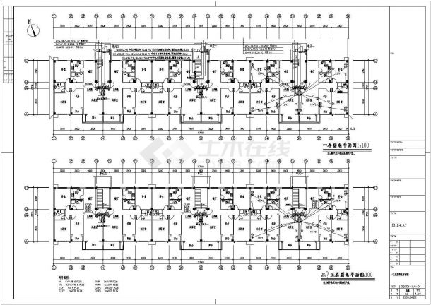 带跃层住宅楼电气设计施工CAD图纸-图一