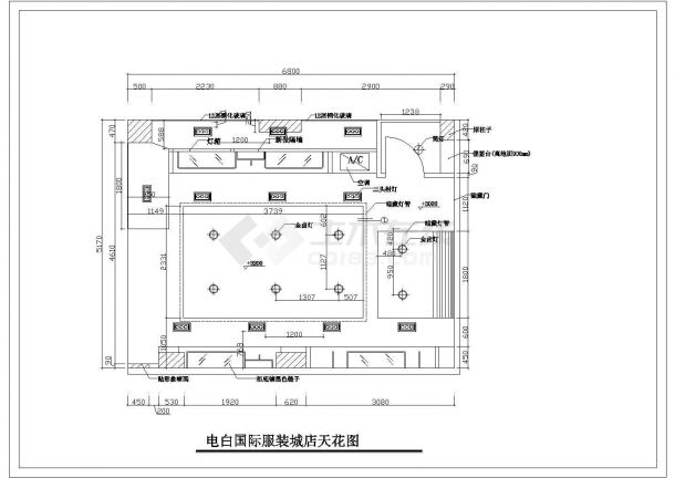 南方某服装专卖店室内装修设计cad施工图-图五