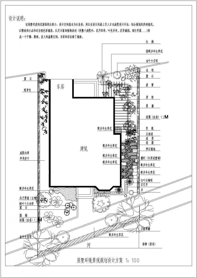 某别墅景观规划绿化设计cad平面施工图_图1