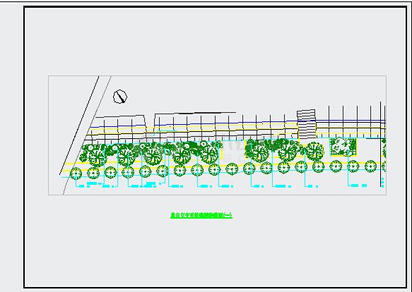 某河道两旁绿化规划cad平面设计施工图纸-图一