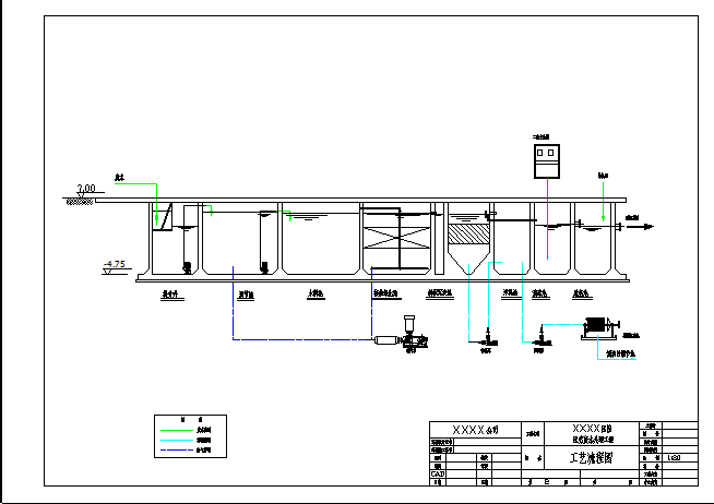 500吨医院污水处理cad全套设计施工图图_图1