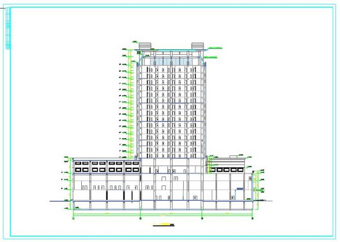 塘栖大厦酒店建筑施工CAD设计图纸_图1