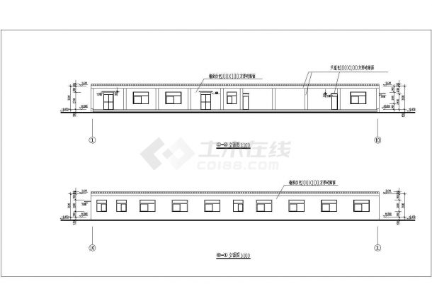 某框架结构单层食堂建筑规划设计图-图一