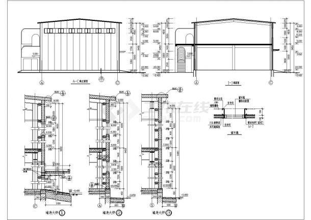 某地二层钢结构食堂建筑设计方案图-图二