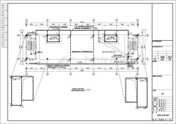 六层宿舍楼的电气设计cad施工图-图二