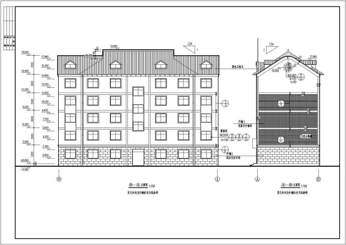 五层砖混结构小型办公楼设计图_图1