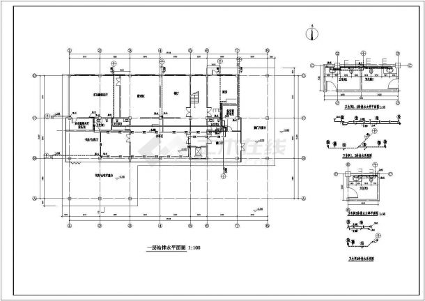 三层别墅给排水设计cad施工图纸全套-图二