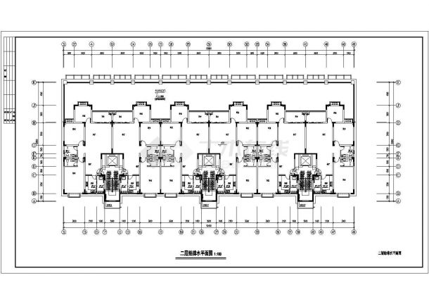 十一层给排水住宅楼设计cad施工图-图二
