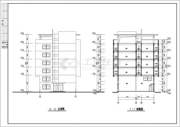 某地区工厂宿舍楼cad装修设计施工图-图一