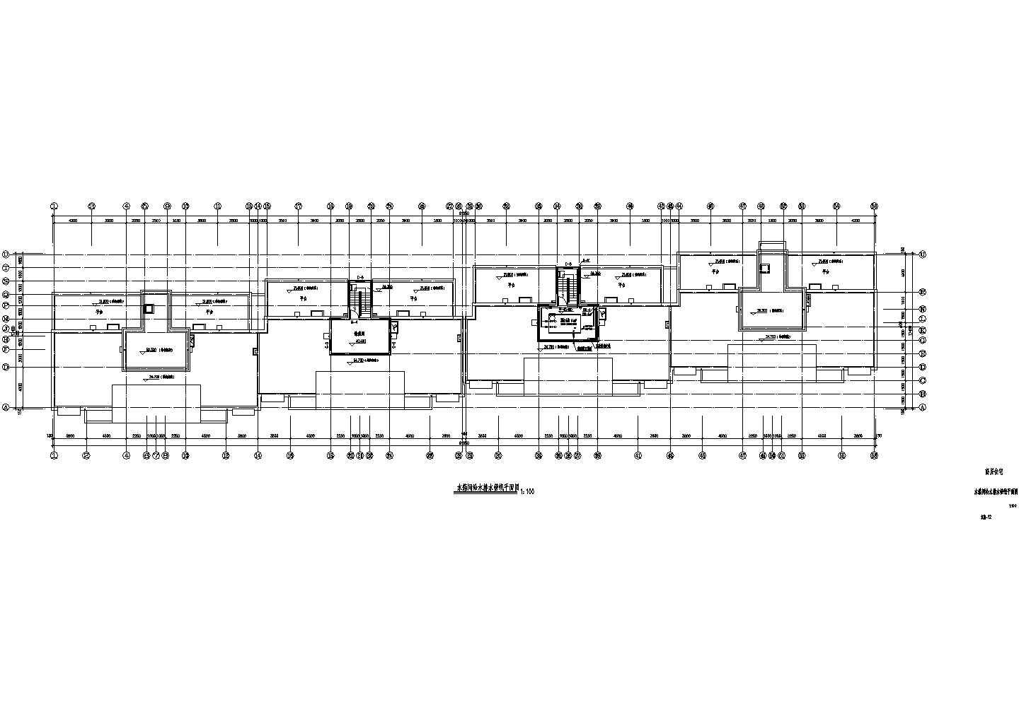 十二层住宅楼给排水设计平面图和大样图及系统图