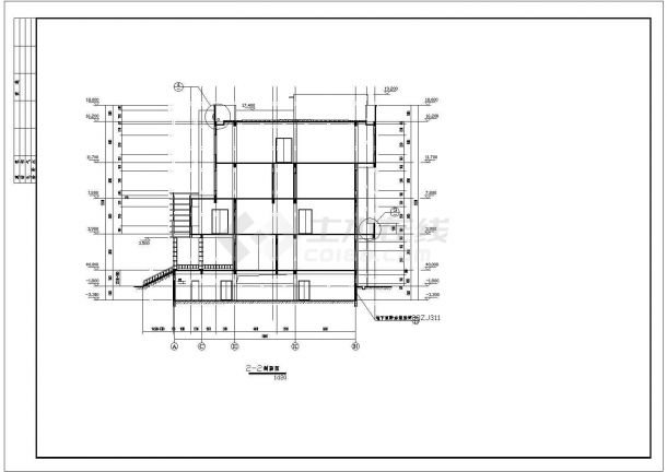 某四层会议室及食堂建筑设计方案图-图一