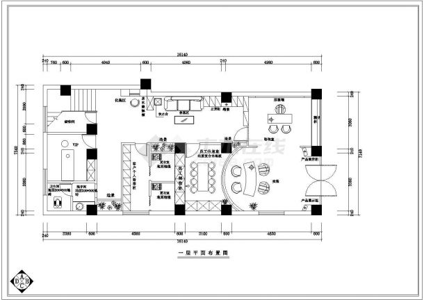 某美容院全套室内设计施工CAD图纸-图二
