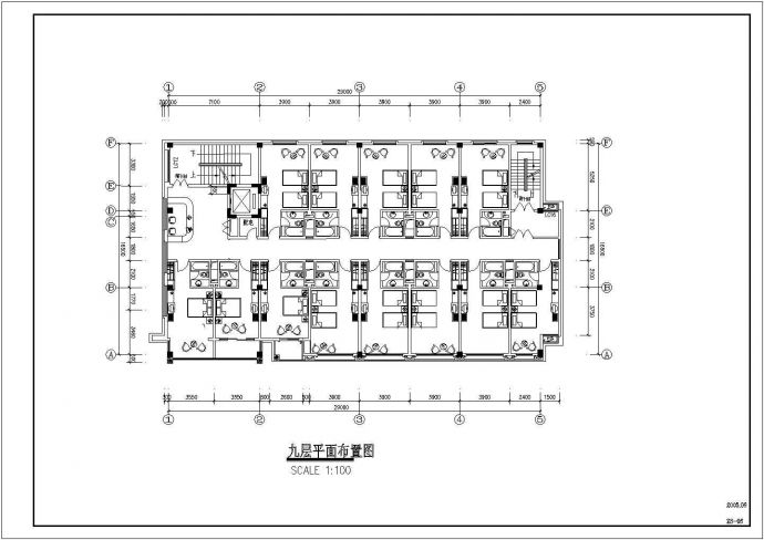 某地九层宾馆装修设计规划方案施工图_图1