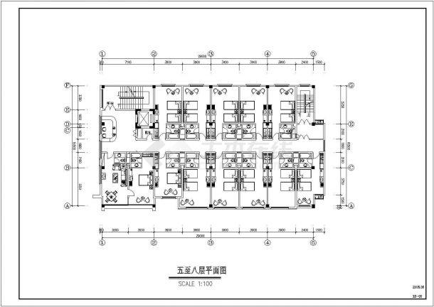 某地九层宾馆装修设计规划方案施工图-图二