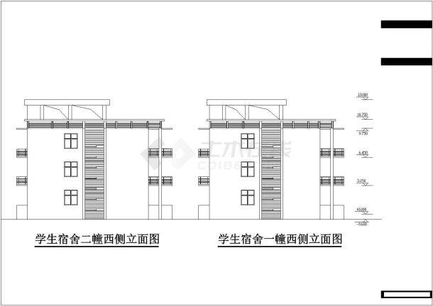某地四层中学建筑规划方案设计施工图-图二