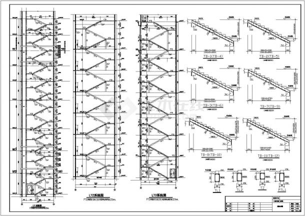地上24层框架核心筒结构商务楼结构施工CAD图-图一