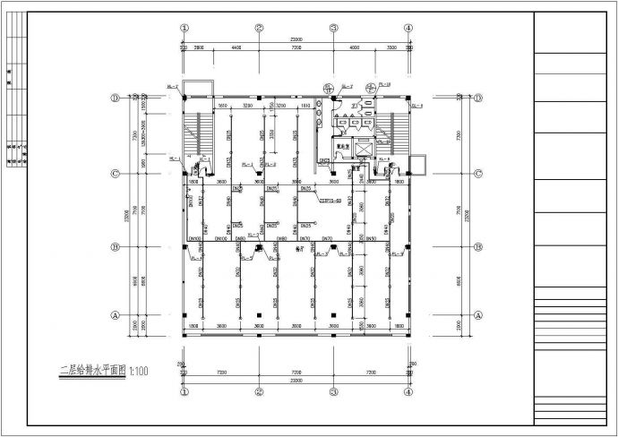 高档九层商业楼给排水cad设计图_图1