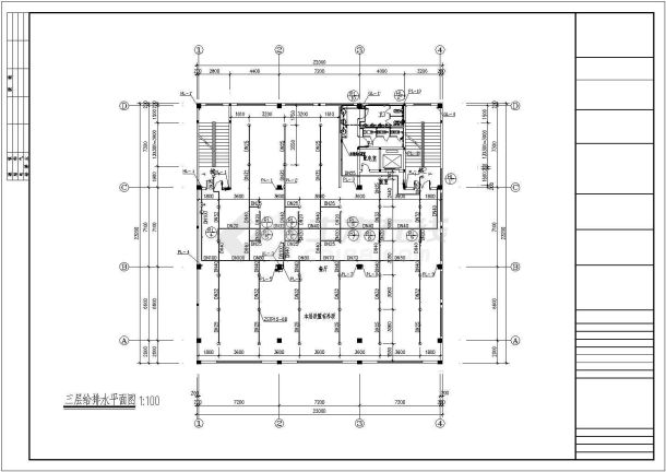 高档九层商业楼给排水cad设计图-图二