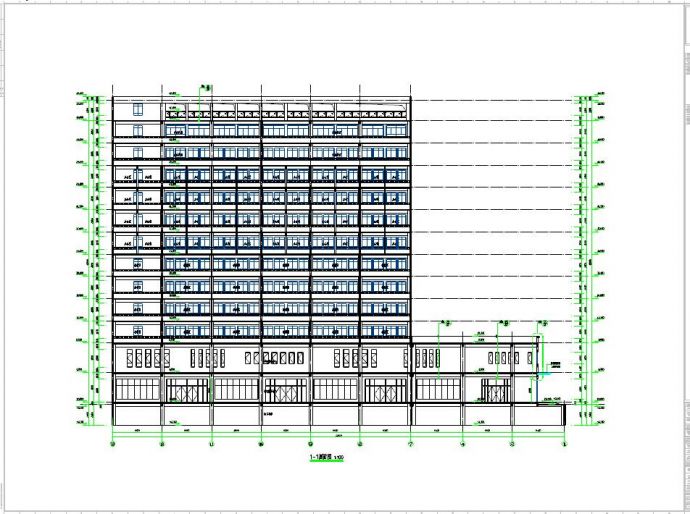 2万平米框架结构高级中学综合楼建筑施工图_图1