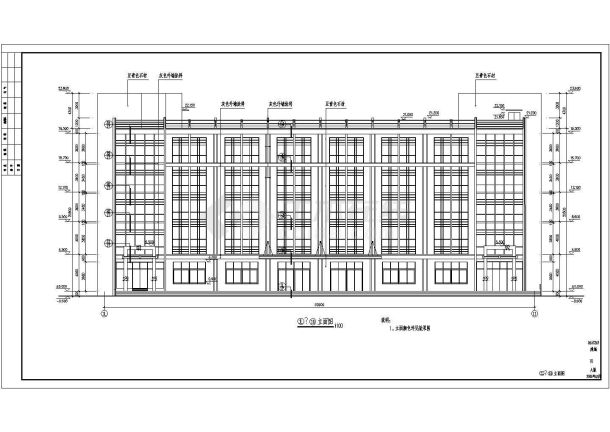 某五层底商办公楼建筑施工CAD图-图一