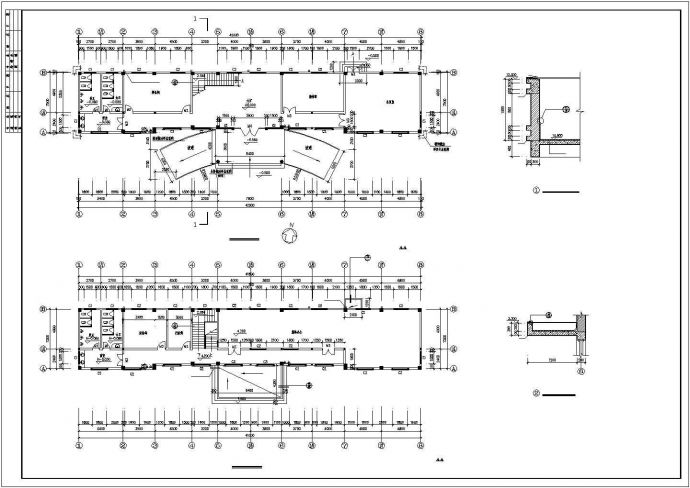 三层现代办公楼建筑扩初设计CAD图_图1